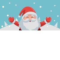 Merry Christmas card of Santa Claus spreading arms vector