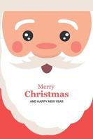 Merry Christmas card of Santa Claus face for dedication vector