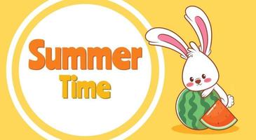 cute with a summer greeting banner. vector