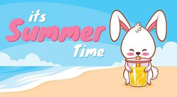 cute with a summer greeting banner. vector