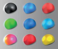 Colección de botones de color en color de fondo negro vector