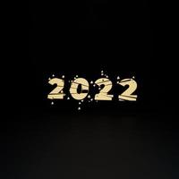 New year 2022. Conceptual illustration. Isolated on colour background. 3d render photo