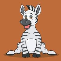 Character Zebra With Relax Expression vector