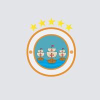 feliz día de colón américa con diseño de tres barcos en cuerda vector