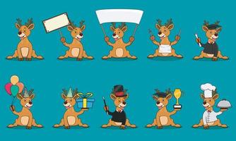 Ten Models Character Deer For Illustration vector