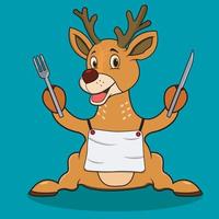 Character DeerReady For Eat vector