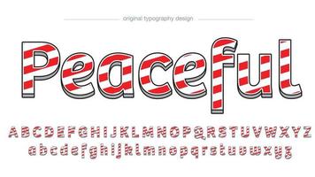 Candy canes pattern 3d isolated letters typography vector