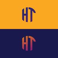 ht carta logo vector plantilla creativo moderno forma colorido monograma círculo logo empresa logo cuadrícula logo