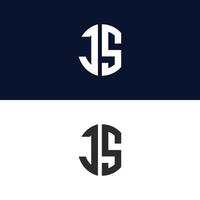 JS letter logo vector template Creative modern shape colorful monogram Circle logo company logo grid logo
