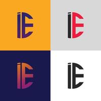 IE letter logo vector template Creative modern shape colorful monogram Circle logo company logo grid logo