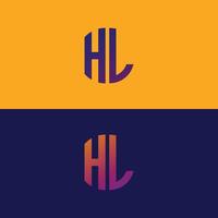 HL letter logo vector template Creative modern shape colorful monogram Circle logo company logo grid logo