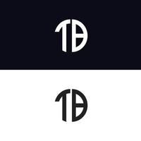 tb carta logo vector plantilla creativa forma moderna colorido monograma círculo logo empresa logo cuadrícula logo