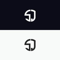 SJ letter logo vector template Creative modern shape colorful monogram Circle logo company logo grid logo