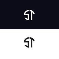 st carta logo vector plantilla creativa forma moderna colorido monograma círculo logo empresa logo cuadrícula logo