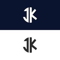 jk carta logo vector plantilla creativa forma moderna colorido monograma círculo logo empresa logo cuadrícula logo