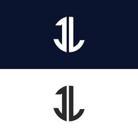 Jl carta logo vector plantilla creativa forma moderna colorido monograma círculo logo empresa logo cuadrícula logo