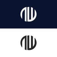 NW letter logo vector template Creative modern shape colorful monogram Circle logo company logo grid logo