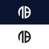 nb carta logo vector plantilla creativa forma moderna colorido monograma círculo logo empresa logo cuadrícula logo