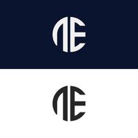 NE letter logo vector template Creative modern shape colorful monogram Circle logo company logo grid logo