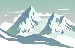 Snow High Peak Mountain Frozen Ice Nature Landscape Adventure Illustration vector
