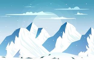 Snow High Peak Mountain Frozen Ice Nature Landscape Adventure Illustration vector