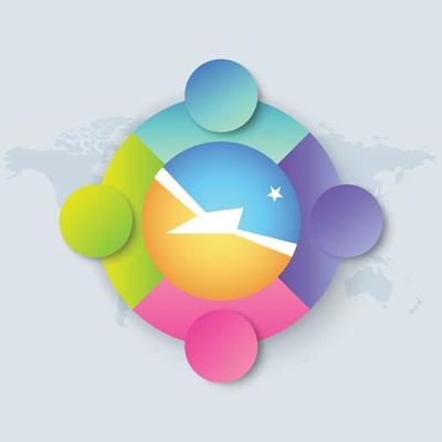 Tierra de Fuego Flag with Infographic Design isolated on World map