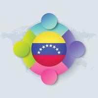 Venezuela Flag with Infographic Design isolated on World map vector