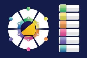 Tokelau Flag with Infographic Design Incorporate with divided round shape vector