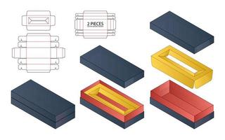 diseño de plantilla troquelada de embalaje de caja. Maqueta 3d vector