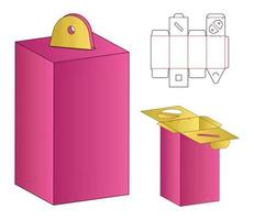 diseño de plantilla troquelada de embalaje de caja. Maqueta 3d vector