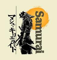 vector de ilustración de arte samurai de japón
