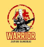 vector de ilustración de arte samurai de japón