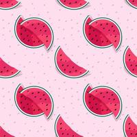 Seamless pattern from watermelon slices. vector
