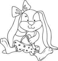 Soft toy cute little rabbit vector