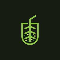 logotipo de bebida de hoja de té vector