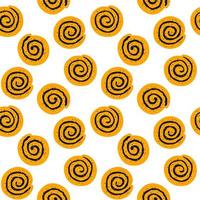 Cinnamon rolls with sugar. Set of swirl buns. Hand drawn isolated vector illustration