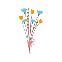 Cute bouquet of flowers, vector illustration in flat style