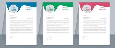 Creative Corporate Business Letterhead Template Design. vector