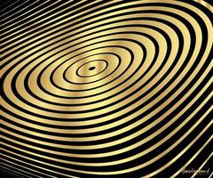 Gold luxurious circle pattern with golden wave lines over. Abstract background, vector illustration