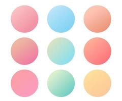 Round gradient set with modern abstract backgrounds. Colorful for calendar, brochure, invitation, cards, set for screens and mobile app. Template with round gradient. vector - Illustration