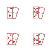 vector de ilustración de diseño de logotipo de tarjeta de dominó