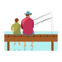 Trendy Fishing Concepts vector