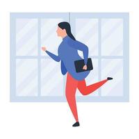 Trendy Running Girl vector