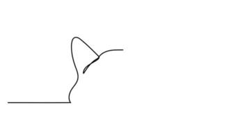 Continuous black line drawing a simple cat pattern