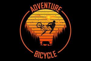 Adventure bicycle design vintage retro vector