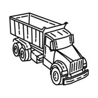 Dump Truck Icon Vector. Doodle Hand Drawn or Outline Icon Style vector