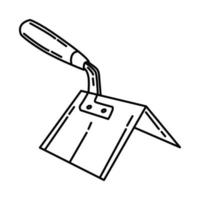 Outside Corner Trowel Icon Vector. Doodle Hand Drawn or Outline Icon Style vector