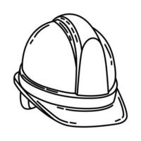 icono de casco de seguridad. Doodle dibujado a mano o estilo de icono de contorno vector