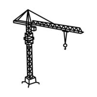 Tower Crane Icon. Doodle Hand Drawn or Outline Icon Style vector