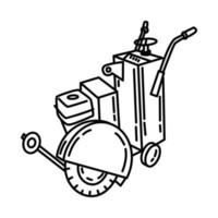 Diesel Concrete Cutting Machine Icon Vector. Doodle Hand Drawn or Outline Icon Style vector